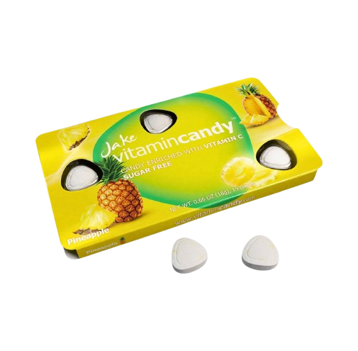 ЛЕДЕНЦЫ JAKE VITAMIN С, СО ВКУСОМ АНАНАС (БЛИСТЕР) 18ГР