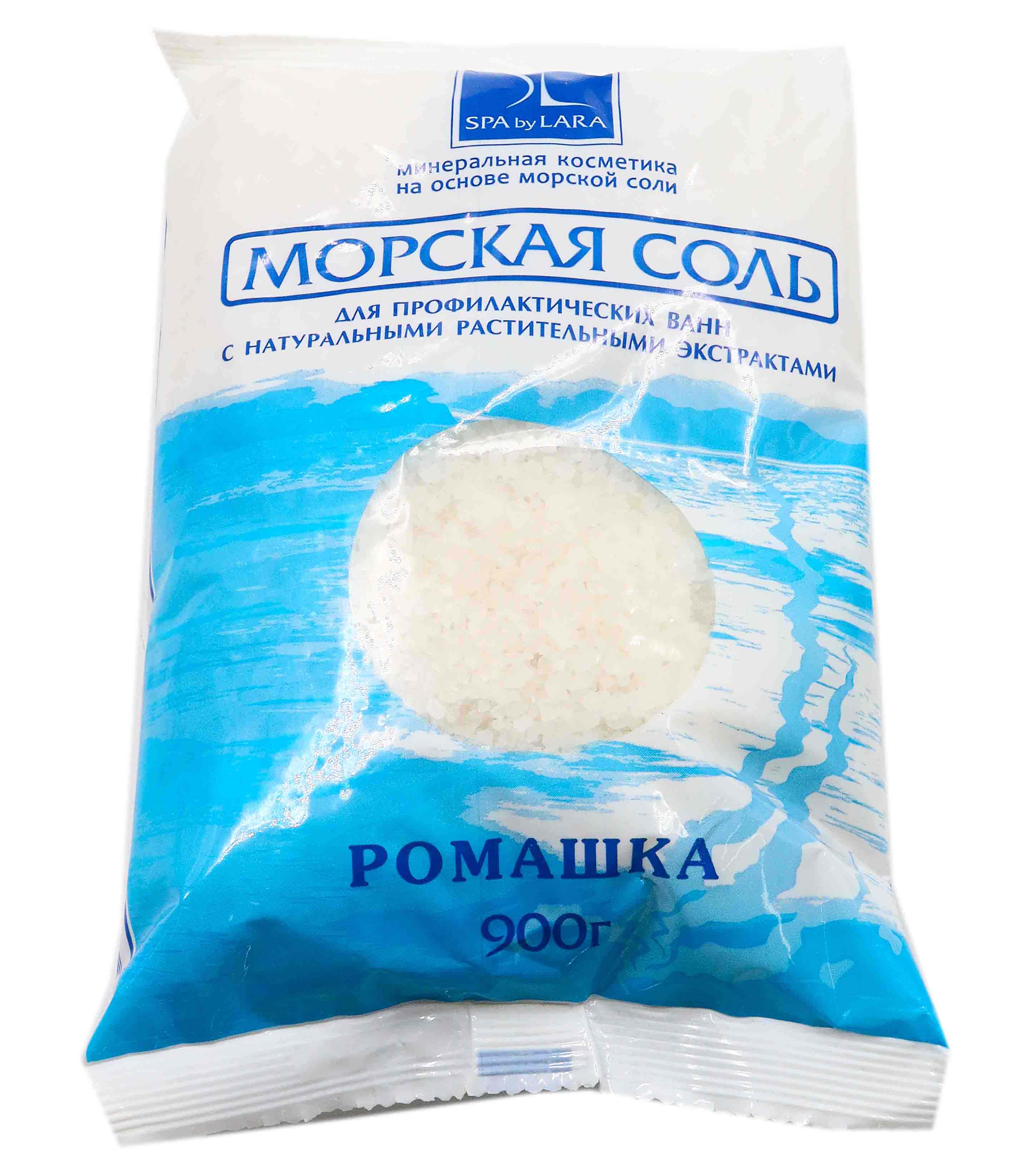 СОЛЬ МОРСКАЯ SPA BY LARA С РАСТИТ ЭКСТРАКТОМ РОМАШКИ 900ГР