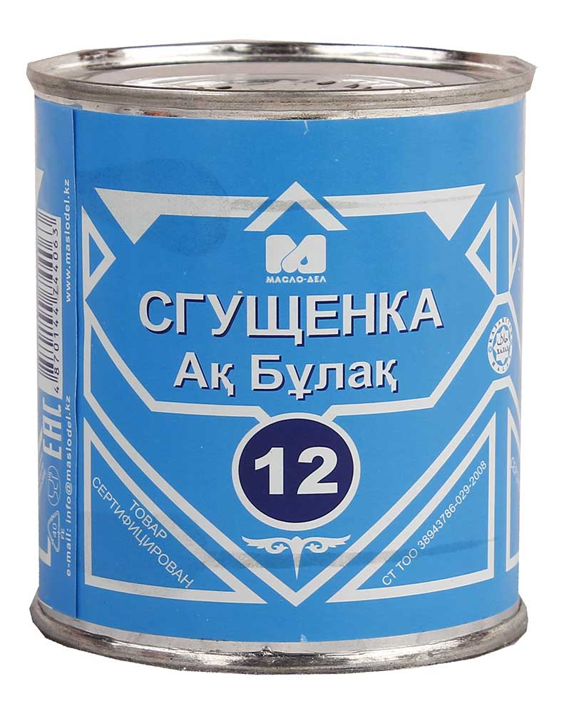 ПРОДУКТ СГУЩ РАСТ/МОЛОЧНЫЙ С САХ АК БУЛАК 12 12% СТ ТОО Ж/Б 360ГР