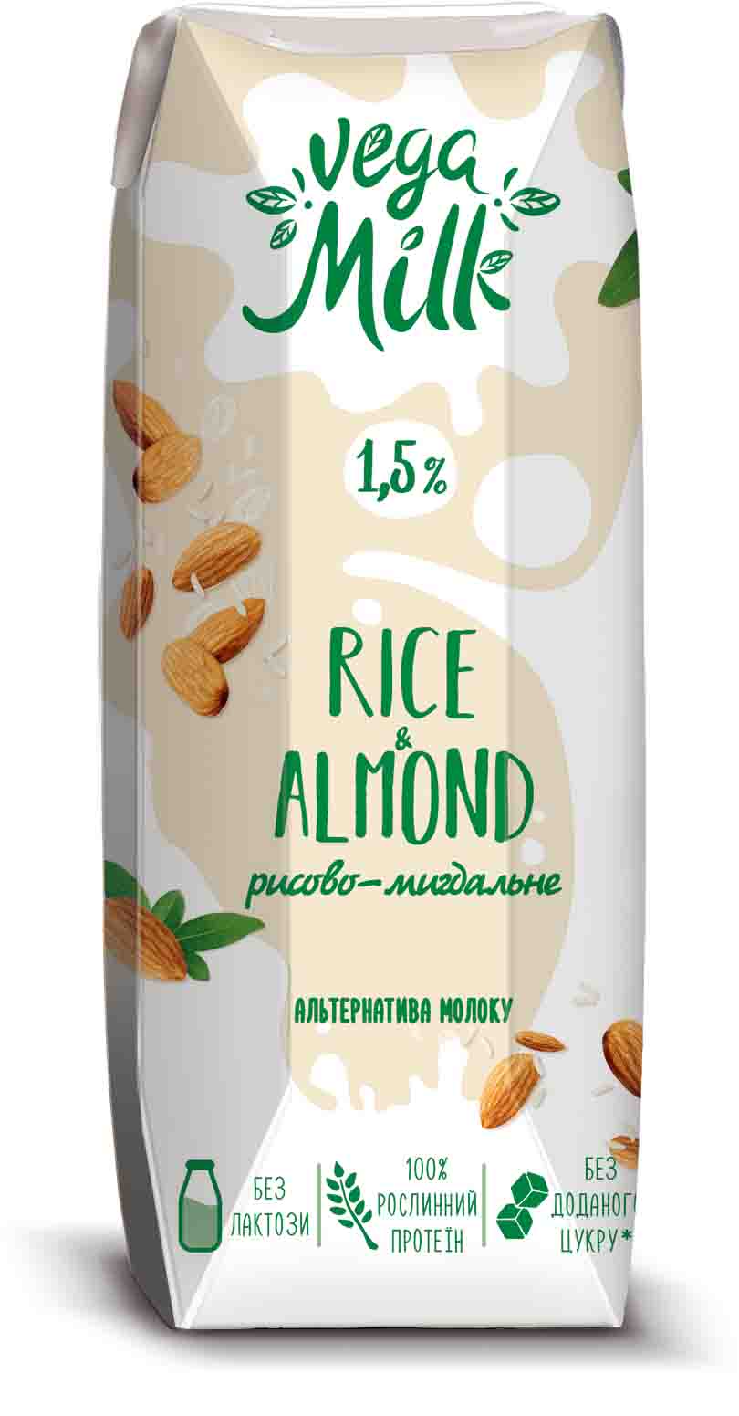 НАПИТОК РИСОВО-МИНДАЛЬНЫЙ УЛЬТРАПАСТЕР VEGA MILK 0,25 Л Т/П