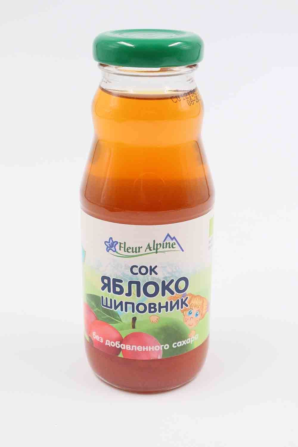 СОК FLEUR ALPINE ОРГАНИК ЯБЛ/ШИПОВНИК С 5 МЕС 200МЛ