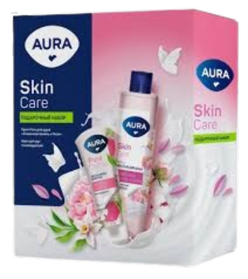 НАБОР AURA SKIN CARE ГЕЛЬ Д/ДУША 250МЛ+DETOX КРЕМ Д/РУК 75МЛ