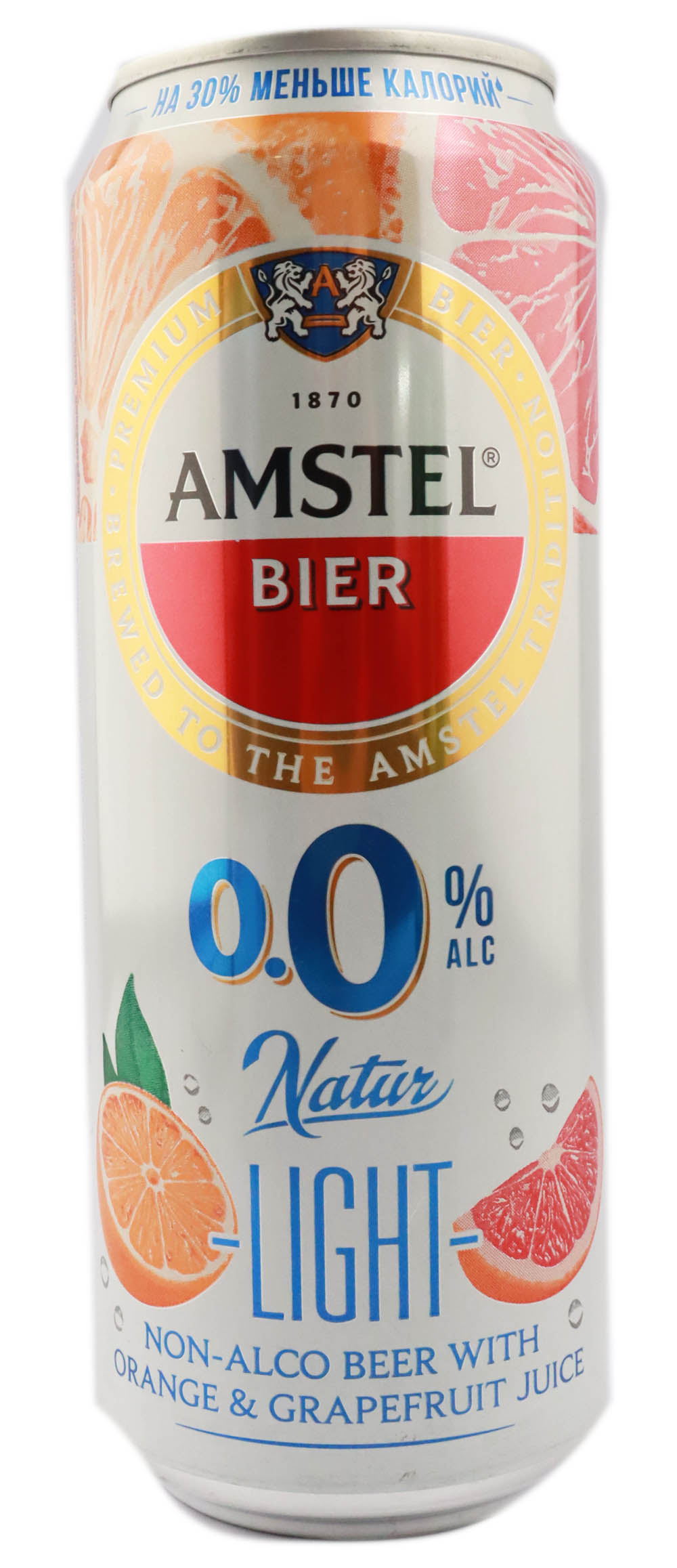 ПИВО AMSTEL NATUR ORANGE/GRAPEFRUIT БЕЗАЛКО 0,43Л Ж/Б