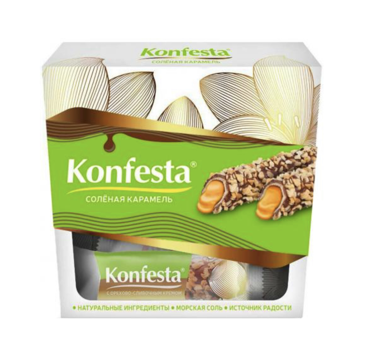 КОНФЕТЫ KONFESTA ГЛАЗИР С КАР КРЕМОВОЙ НАЧ АРАХИСОМ 1800ГР