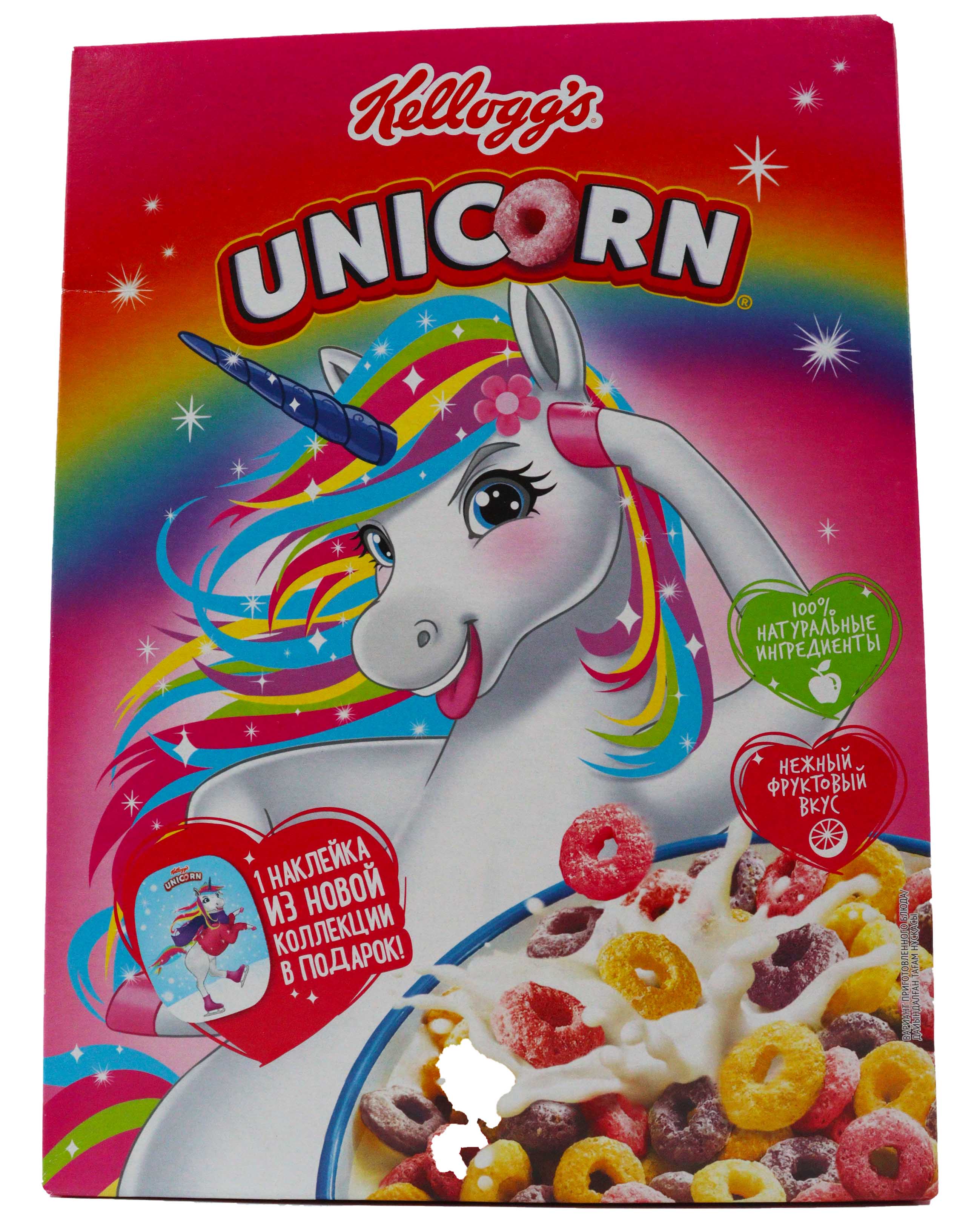 ГОТОВЫЙ ЗАВТРАК РАДУЖНЫЕ КОЛЕЧКИ UNICORN С ФРУКТ ВКУСОМ 195ГР