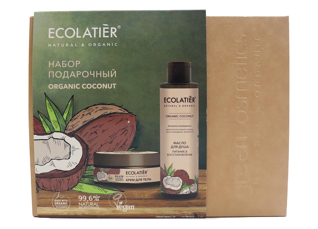 ПОДАРОЧНЫЙ НАБОР ECOLATIER ORGANIC COCONUT ШАМПУНЬ КРЕМ Д/ТЕЛА