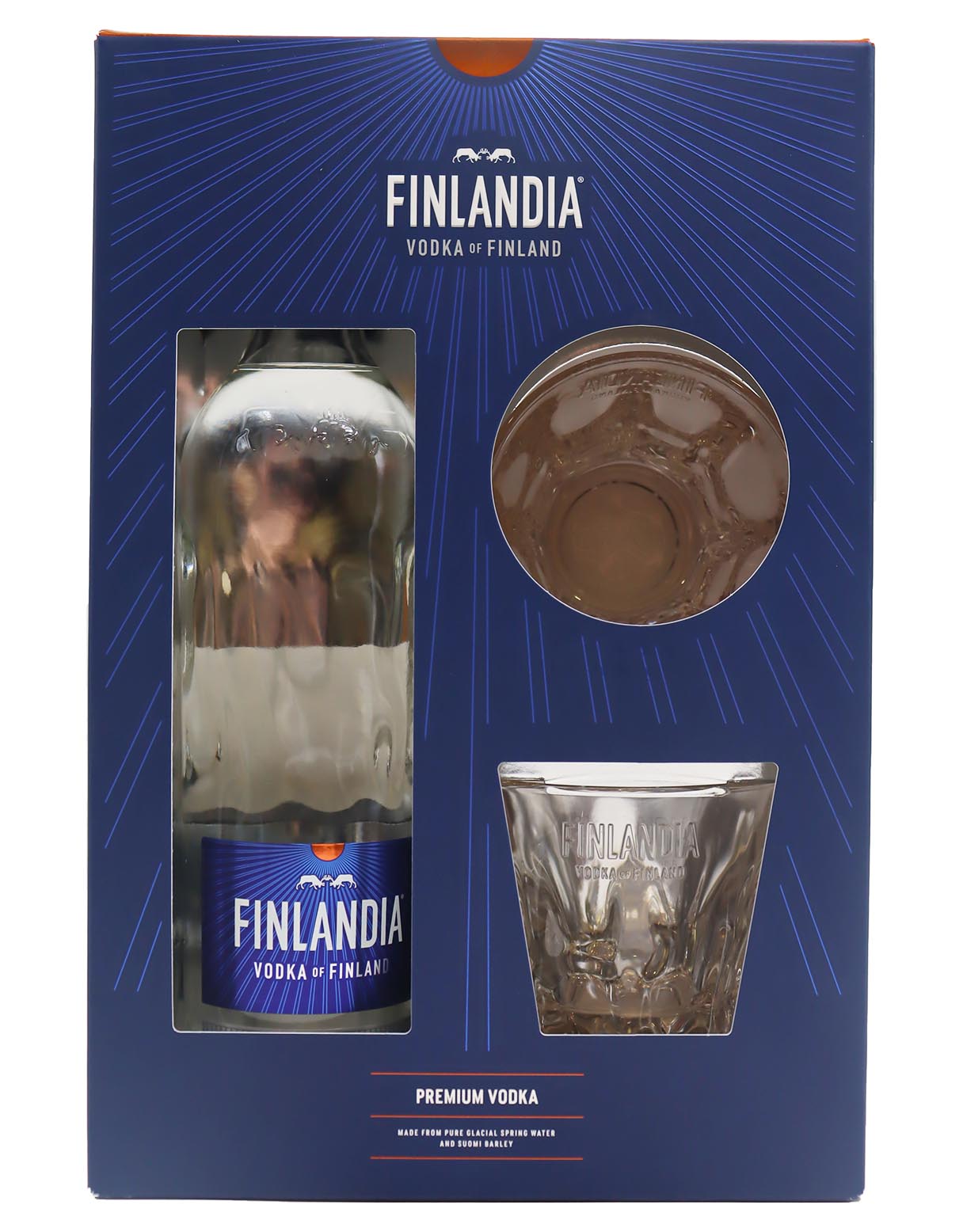 ВОДКА FINLANDIA КАРТОН ПОДАР УП С 2МЯ БОКАЛАМИ 40% 0,7Л