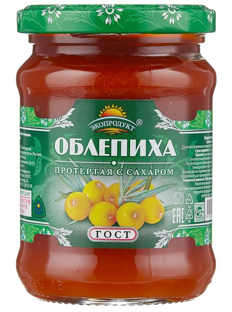 ОБЛЕПИХА ЭКОПРОДУКТ ПРОТЕРТАЯ С САХ 320ГР