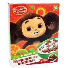 ЧЕБУРАШКА СУХОЙ ЗАВТРАК ШАРИКИ СО ВКУСОМ ШОКОЛАДА 170ГР