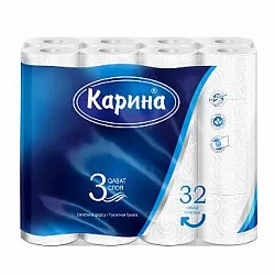 БУМАГА ТУАЛЕТНАЯ КАРИНА ПО 32 ШТ 3 СЛ