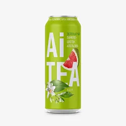 ЧАЙ ЗЕЛЕНЫЙ AI TEA ПАМЕЛО/ЦВЕТОК АПЕЛЬСИНА 0,45Л Ж/Б