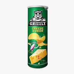 ЧИПСЫ КАРТОФЕЛЬНЫЕ GRIZZLY СЫР/ЛУК В ТУБУСЕ 130ГР