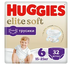 HUGGIES ELITE SOFT PANTS (6) MEGA 16-22КГ 32ШТ*2