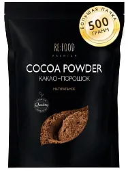 КАКАО REFOOD ПОРОШОК НАТУРАЛЬНЫЙ PREMIUM 500ГР