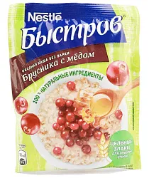 КАША БЫСТРОВ БРУСНИКА С МЕДОМ 40ГР