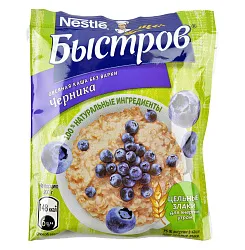 КАША БЫСТРОВ ОВСЯНАЯ С ЧЕРНИКОЙ 17Х40ГР