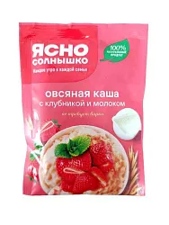 КАША ЯСН/СОЛН ОВСЯНАЯ С КЛУБН/МОЛОКОМ 45ГР