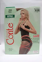 КОЛГОТКИ ЖЕНСКИЕ CONTE ELEGANT STYLE 20, Р.2, NATURAL