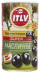МАСЛИНЫ ОЛИВКИ ITLV СУПЕР ЧЕРН БЕЗ КОСТОЧЕК 370ГР