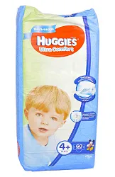 ПОДГУЗНИКИ HUGGIES UC MEGA 4+ 60X2 BOY