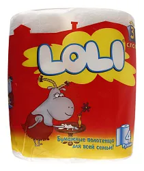 ПОЛОТЕНЦА БУМАЖ LOLI 4ШТ