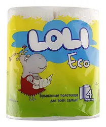 ПОЛОТЕНЦА БУМАЖ LOLI ECO 4ШТ