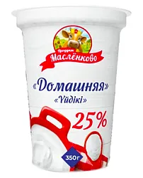 ПРОДУКТ СМЕТАННЫЙ МАСЛЁНКОВО ДОМАШНЯЯ 25% 350ГР