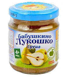 ПЮРЕ БАБУШКИНО ЛУКОШКО ГРУША Б/САХ 100ГР СТЕКЛО