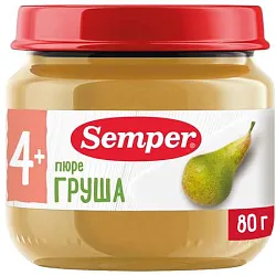 ПЮРЕ SEMPER ГРУША 80ГР