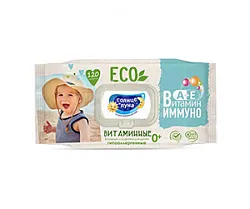 САЛФЕТКИ ВЛАЖНЫЕ СОЛНЦЕ И ЛУНА ECO ДЕТСКИЕ С КРЫШКОЙ 120ШТ