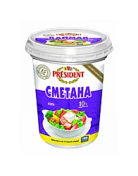 СМЕТАНА ПРЕЗИДЕНТ 10% 0,40КГ ПС