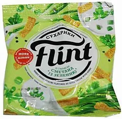 СУХАРИКИ FLINT ВКУС СМЕТАНА С ЗЕЛЕНЬЮ 100ГР