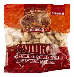 СУШКА МАЛЮТКА С АРАХИСОМ В САХ ГЛАЗУРИ 150ГР