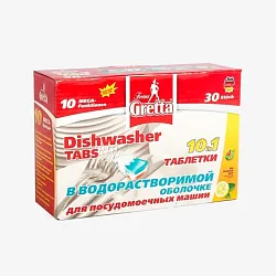 ТАБЛЕТКИ Д/ПОСУД МАШИН FRAU GRETTA В ВОДОРАСТВ ОБОЛОЧКЕ 30ШТ