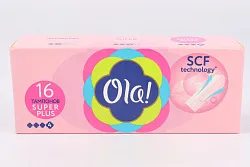 ТАМПОНЫ OLA! SUPER PLUS ШЕЛК ПОВЕРХНОСТЬ 16ШТ