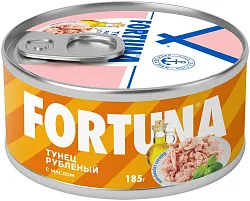 ТУНЕЦ FORTUNA РУБЛЕНЫЙ С МАСЛОМ 185ГР