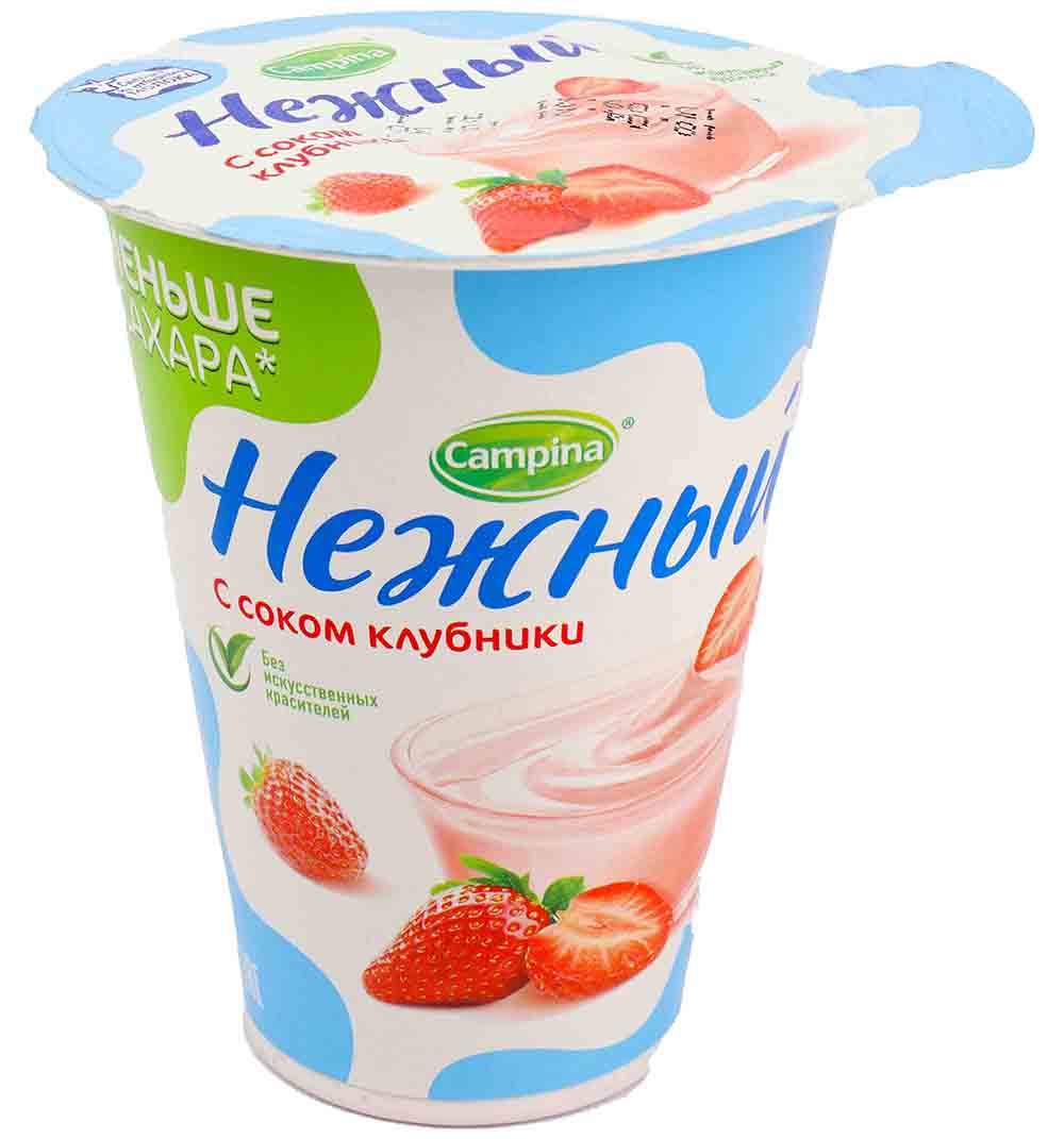 ЙОГУРТ CAMPINA НЕЖНЫЙ 1,2% КЛУБНИКА 320ГР